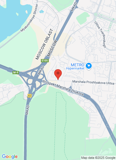 Map showing Moscow, Russia