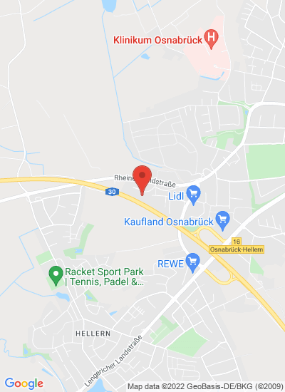 Map showing Osnabrück, Germany