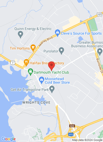 Map showing Dartmouth, Canada