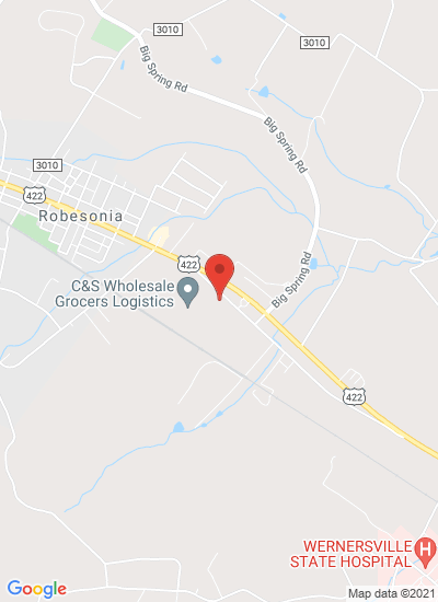 Map showing Robesonia, United States