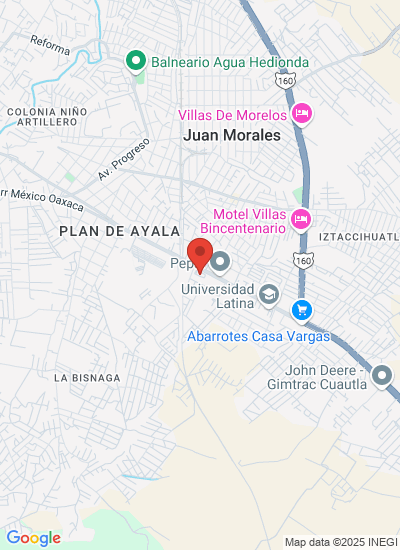 Map showing Cuautla, Mexico