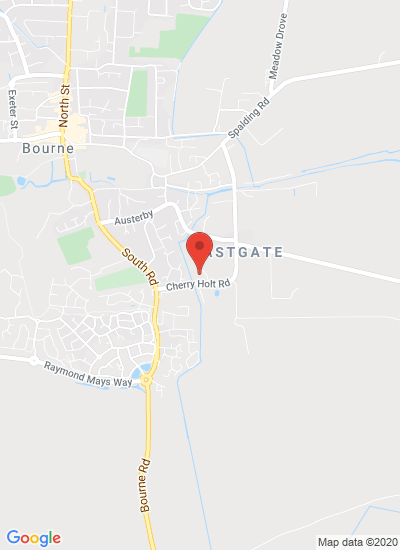 Map showing Bourne, United Kingdom