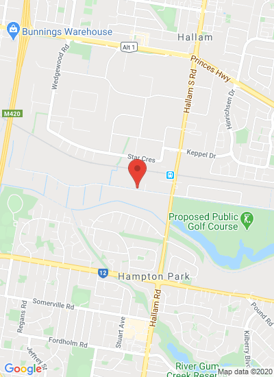 Map showing Hallam, Australia
