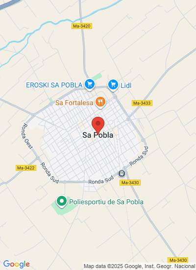 Map showing Sa Pobla, Spain