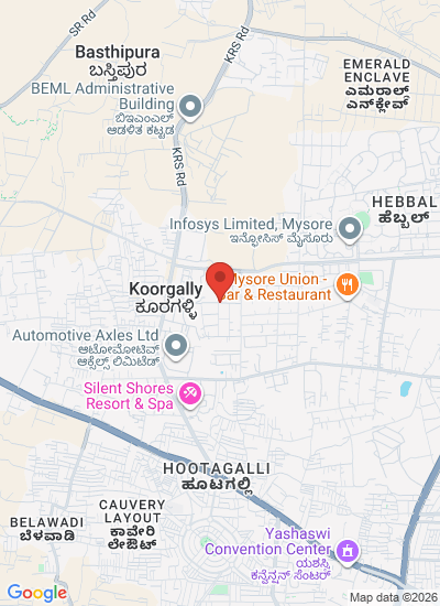 Map showing Mysore, India