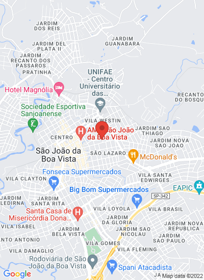 Map showing São João da Boa Vista, Brazil