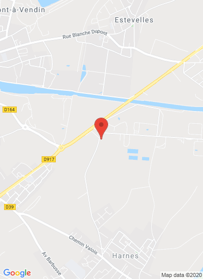 Map showing Harnes, France