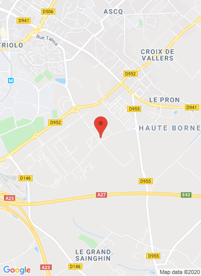 Map showing Villeneuve d'Ascq, France