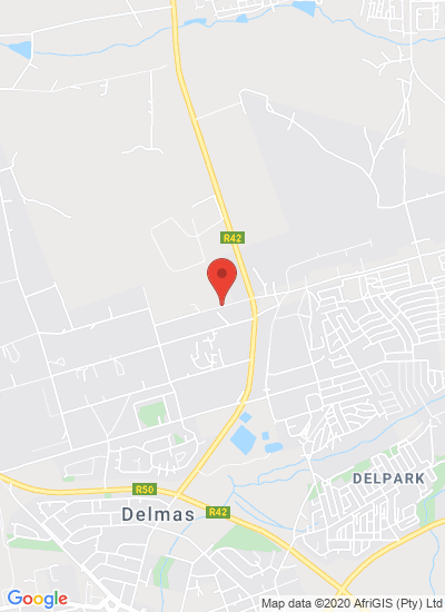 Map showing Delmas, South Africa