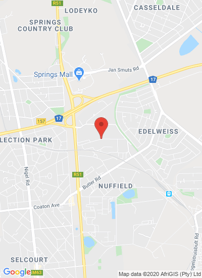 Map showing Springs, South Africa
