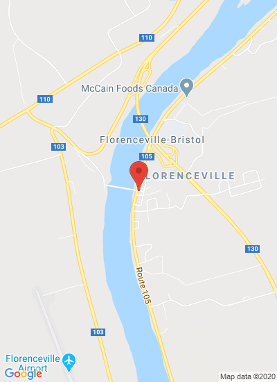 Map showing Florenceville-Bristol, Canada