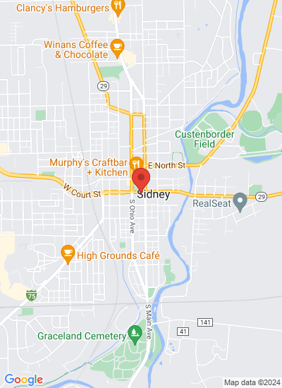 Map showing Sidney,, United States