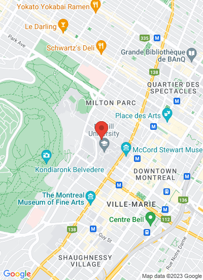 Map showing Montreal, Canada