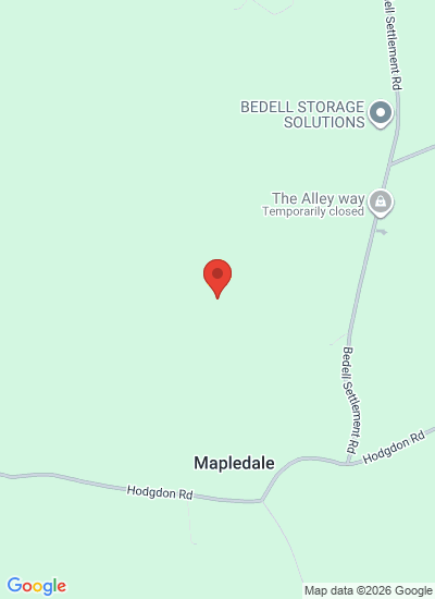 Map showing Bedell, Canada