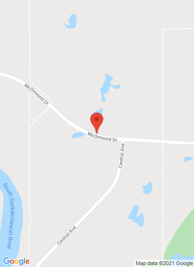 Map showing Saskatoon, Canada