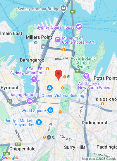 Map showing Sydney, Australia