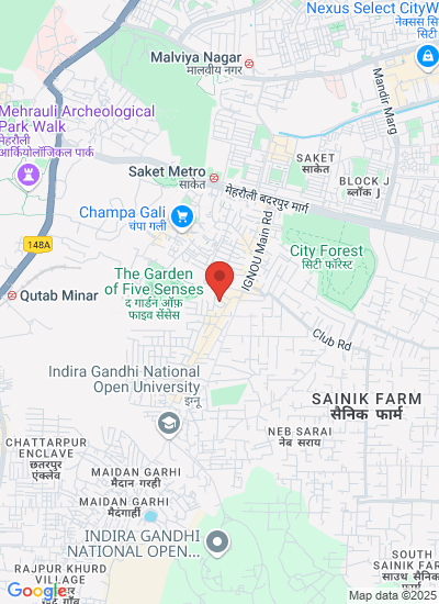 Map showing New Delhi, India