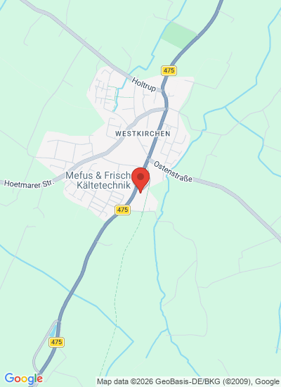 Map showing Westkirchen, Germany