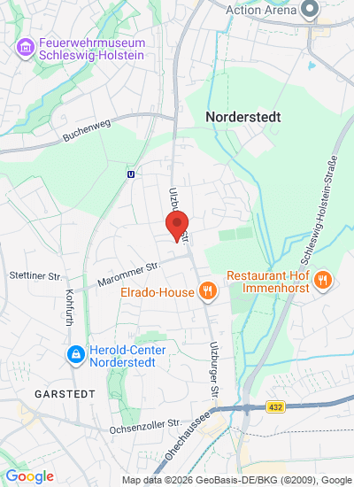 Map showing Norderstedt, Germany