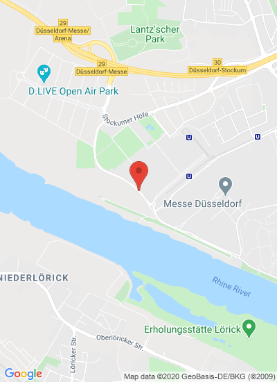Map showing Düsseldorf, Germany