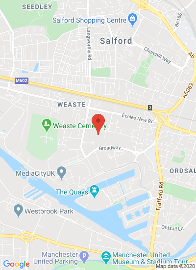 Map showing Salford, United Kingdom