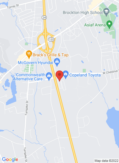 Map showing Brockton, United States