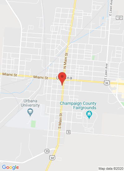 Map showing Urbana, United States
