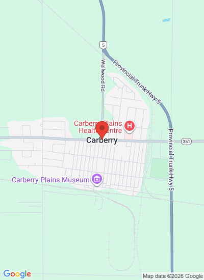 Map showing Carberry, Canada