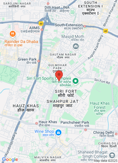 Map showing New Delhi, India
