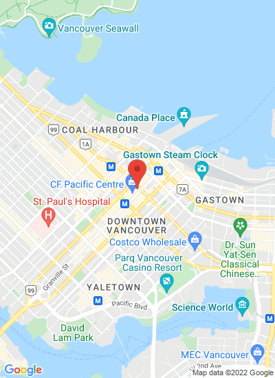Map showing Vancouver, Canada