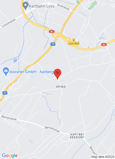 Map showing Aarberg, Switzerland