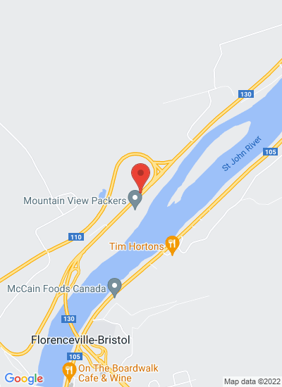 Map showing Florenceville, Canada