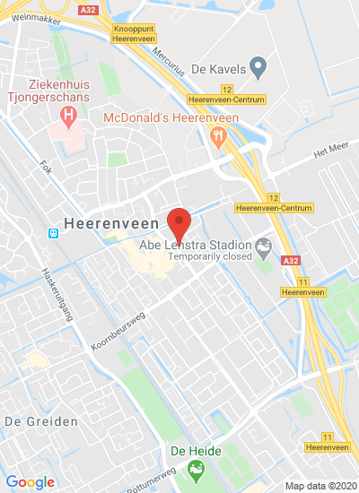 Map showing Heerenveen, Netherlands