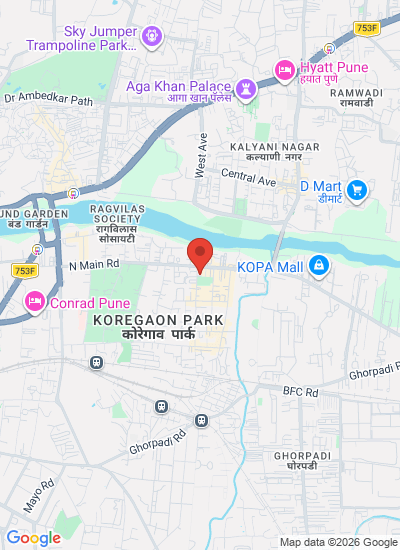 Map showing Pune, India