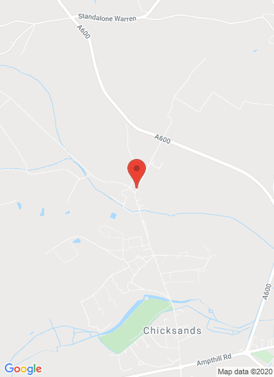 Map showing Bedfordshire, United Kingdom