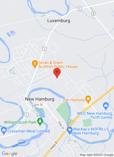 Map showing New Hamburg, Canada