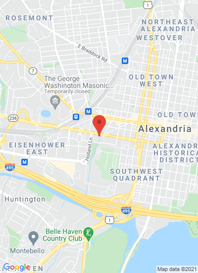 Map showing Alexandria, United States