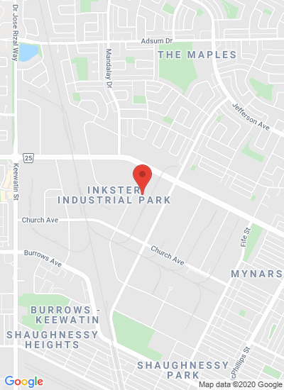 Map showing Winnipeg, Canada