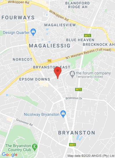 Map showing Bryanston, South Africa