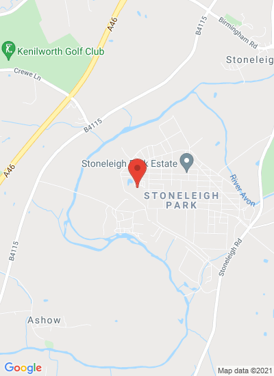 Map showing Stoneleigh, United Kingdom