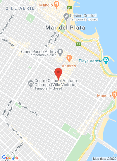 Map showing Mar del Plata, Argentina