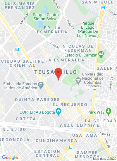 Map showing Bogotá, Colombia