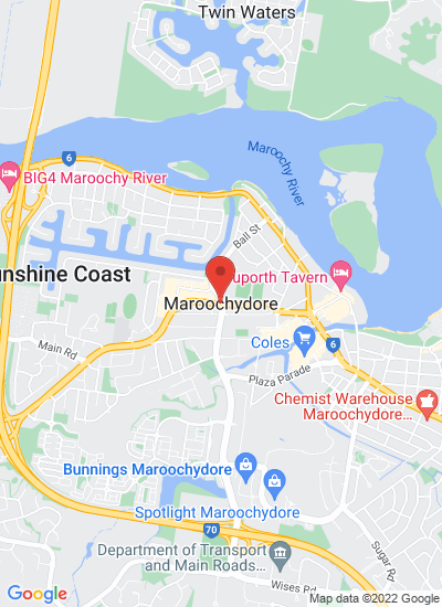 Map showing Maroochydore, Australia