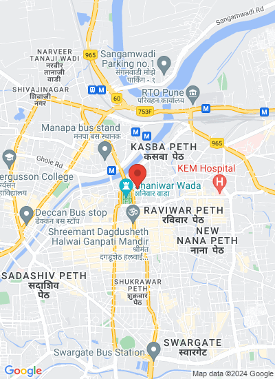 Map showing Pune, India