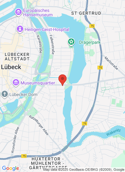 Map showing Lübeck, Germany