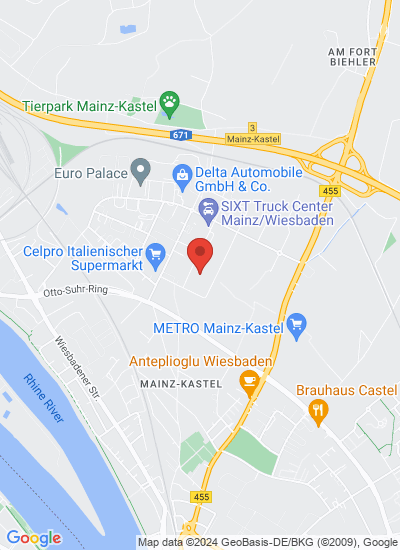 Map showing Mainz-Kastel, Germany