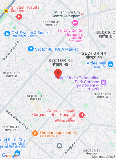 Map showing Gurgaon, India