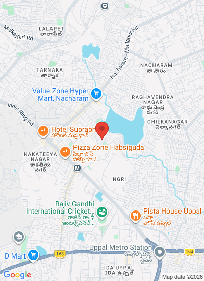 Map showing hyderabad, India