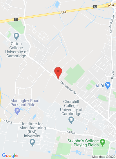 Map showing Cambridge, United Kingdom