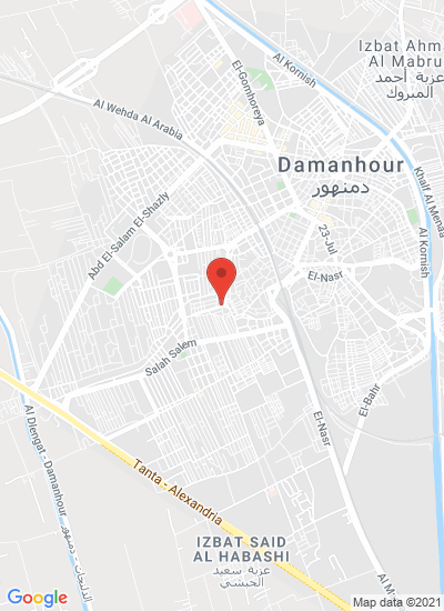 Map showing Damanhour, Egypt